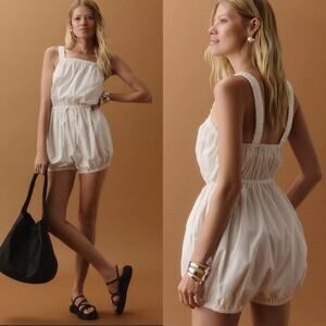 NWT Anthropologie White Cotton Romper - Small